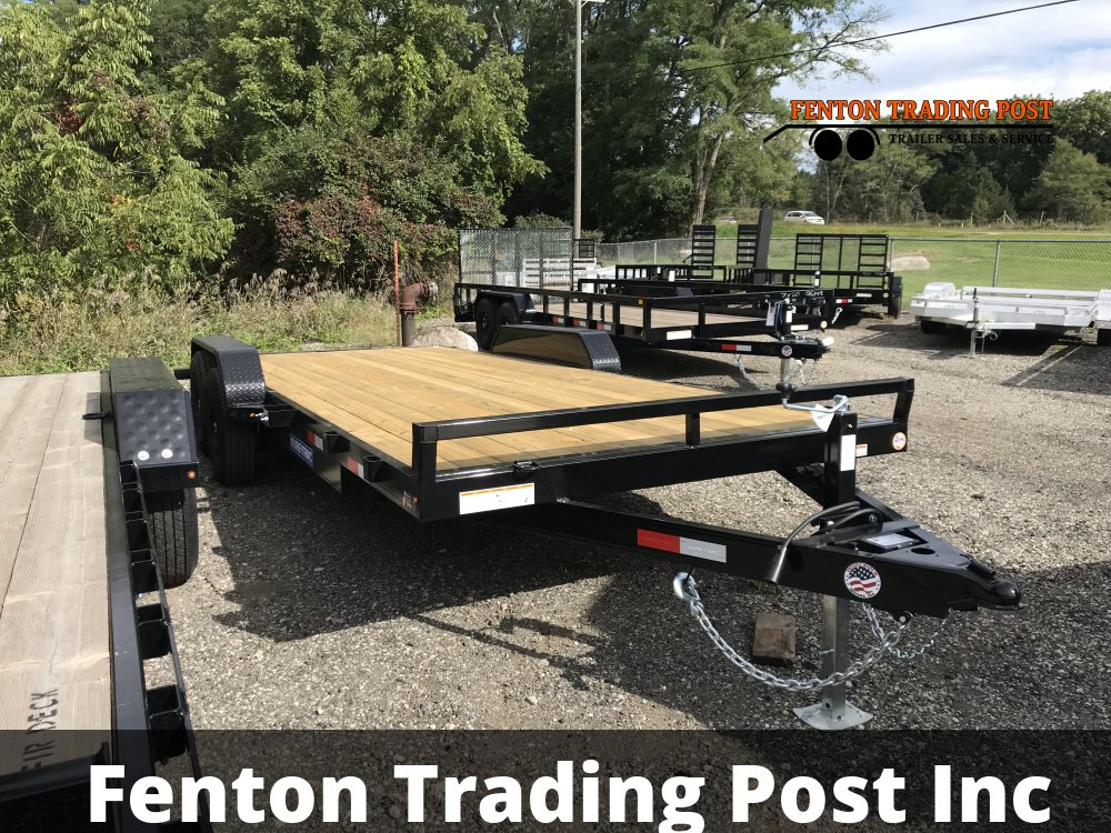 Sure-Trac ST-CHW8220-100 - 7x20 (18+2) 10K C-Channel Wood Deck Flatbed Car Hauler
