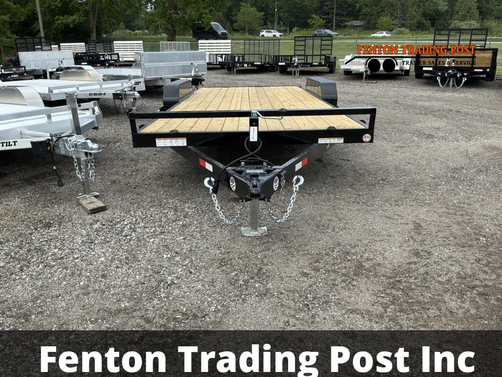 Sure-Trac ST8220CHW-B-100 - 7x20 10K C-Channel Wood Deck Flatbed Car Hauler