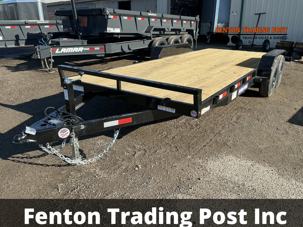 Sure-Trac ST8220CHW-B-100 - 7x20 10K C-Channel Wood Deck Flatbed Car Hauler
