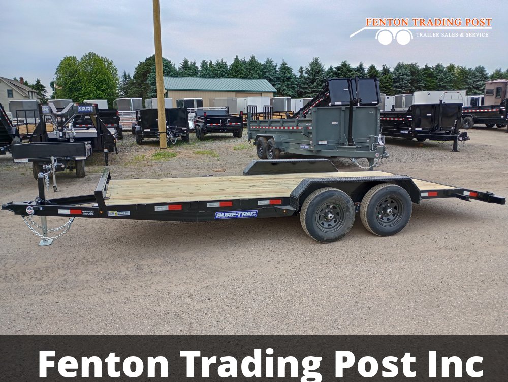 Sure-Trac 7x18 10K Car Hauler - ST8218CHW-B-100 Flatbed Car Hauler