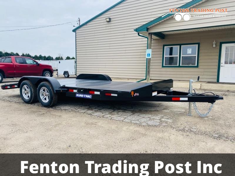 Sure-Trac 7x18 7K Steel Deck Car Hauler - ST8218CHS-B-070 Flatbed Car Hauler