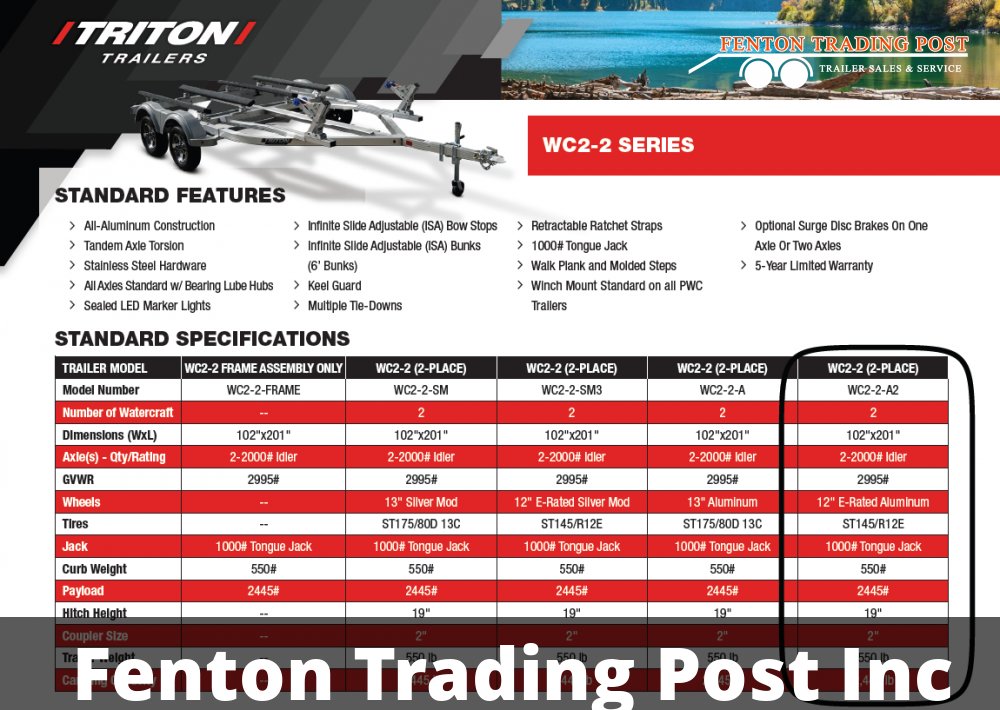 Triton WC2-2 - 2-Place Tandem Axle Personal Watercraft