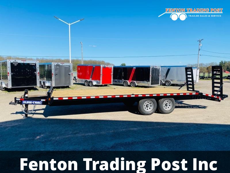 Sure-Trac 8.5x24 (20+4) 15K Deckover Equipment Trailer - ST102204SDDO-B-150 Deckover Equipment