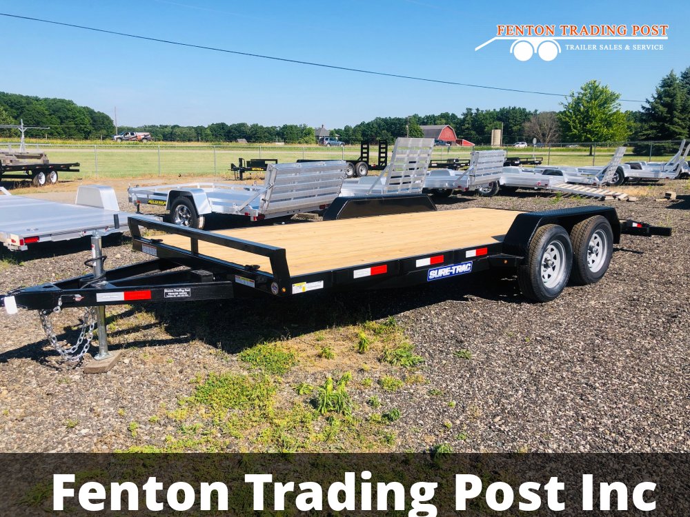 Used Sure-Trac 7x18 7K C-Channel Car Hauler - ST8218CHW-B-070 Flatbed Car Hauler
