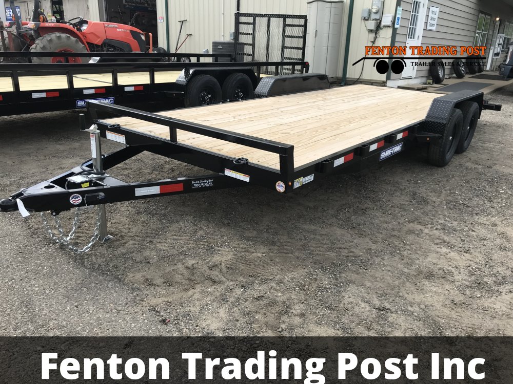 Sure-Trac ST8220CHW-B-070 - 7x20 7K C-Channel Wood Deck Flatbed Car Hauler