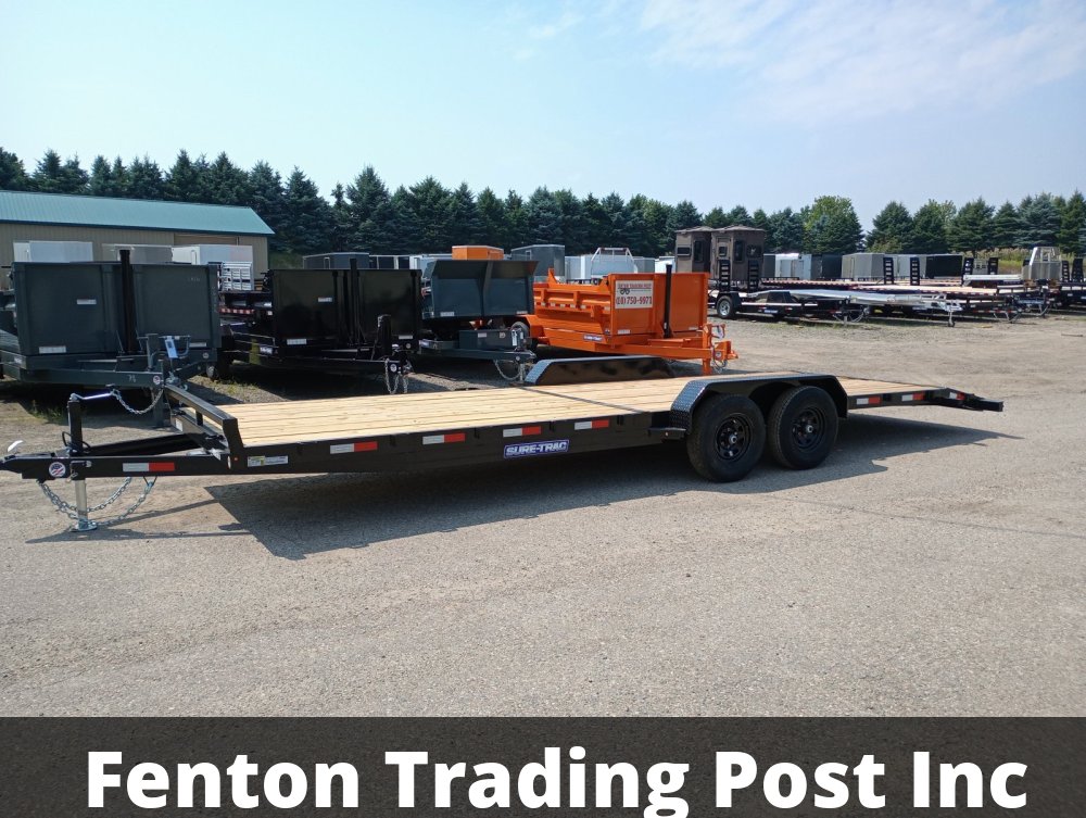 Sure-Trac ST8224CHW-B-100 - 7x24 10K C-Channel Flatbed Car Hauler