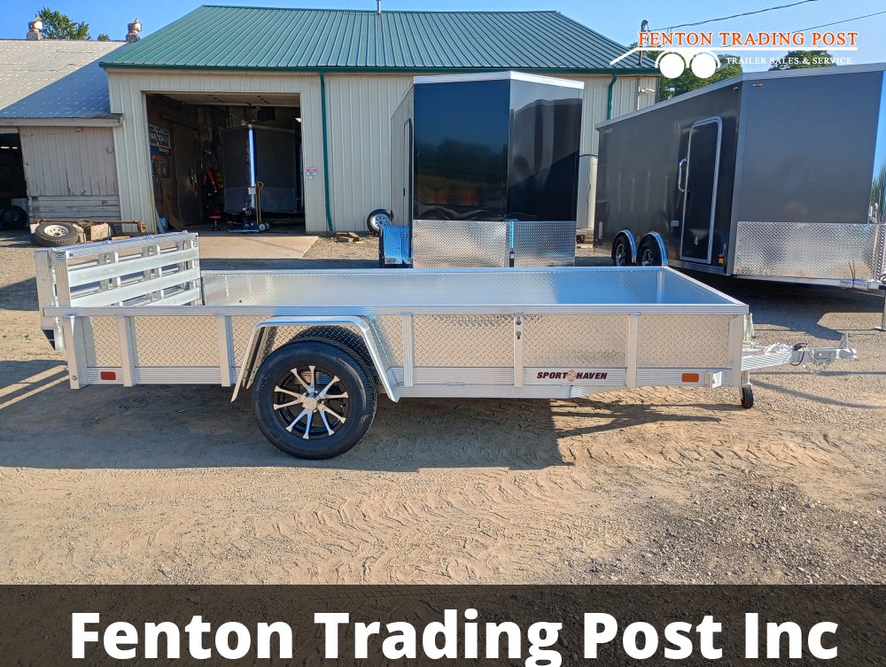 Sport Haven AUT612DS-F - 6x12 Deluxe Aluminum Deck ATP Sides & Bi-Fold Ramp Utility