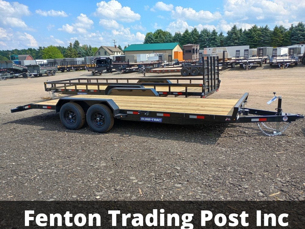Sure-Trac ST8220CHW-B-100 - 7x20 10K C-Channel Wood Deck Flatbed Car Hauler
