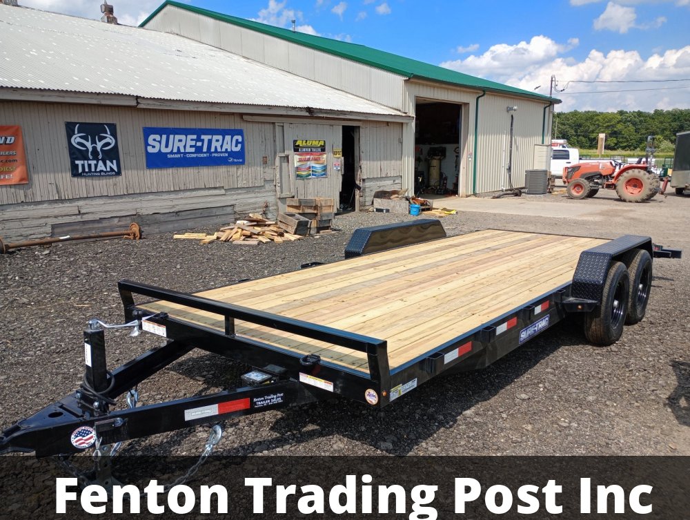 Sure-Trac ST8220CHW-B-100 - 7x20 10K C-Channel Wood Deck Flatbed Car Hauler
