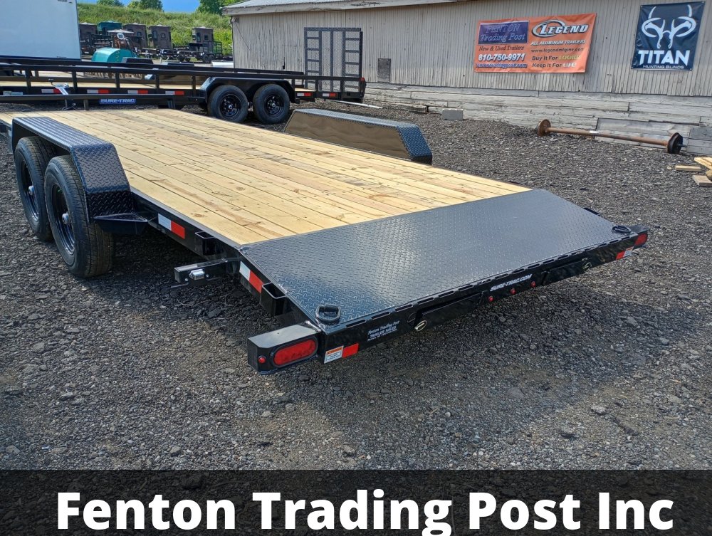 Sure-Trac ST8220CHW-B-100 - 7x20 10K C-Channel Wood Deck Flatbed Car Hauler