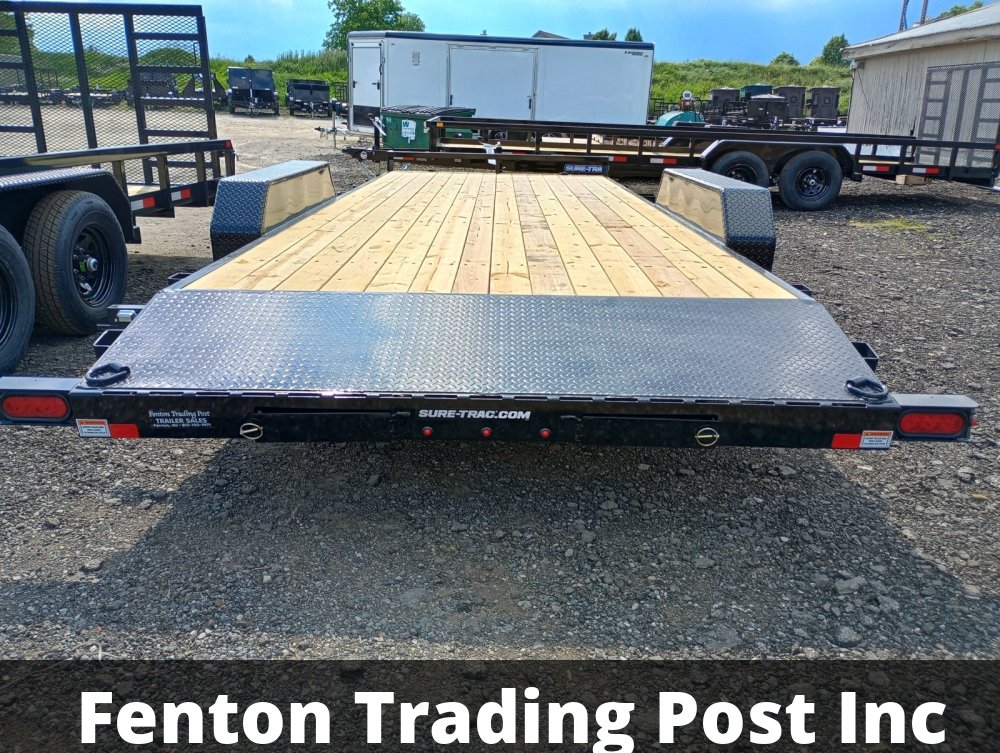 Sure-Trac ST8220CHW-B-100 - 7x20 10K C-Channel Wood Deck Flatbed Car Hauler