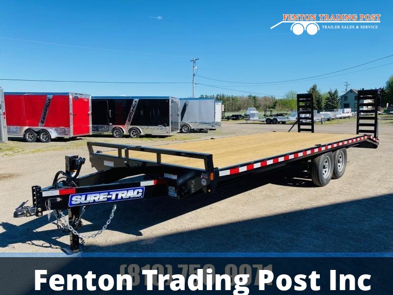 Sure-Trac 8.5x24 (20+4) 15K Deckover Equipment Trailer - ST102204SDDO-B-150 Deckover Equipment