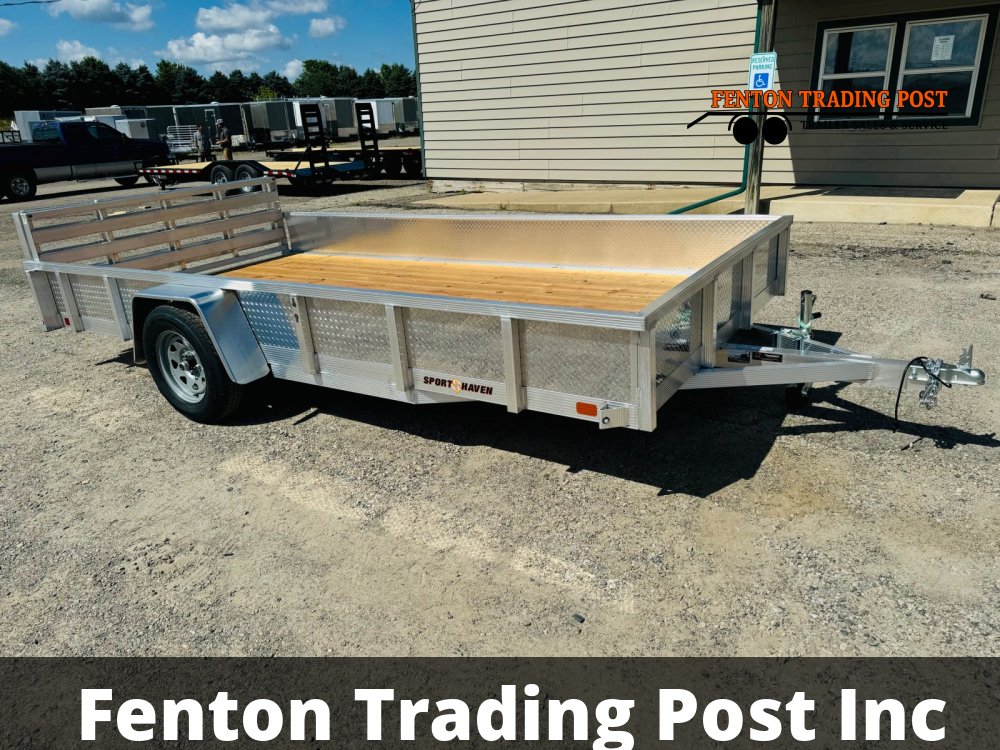 Sport Haven AUT714S-F - 7x14 Wood Deck ATP Sides & Bi-Fold Ramp Utility