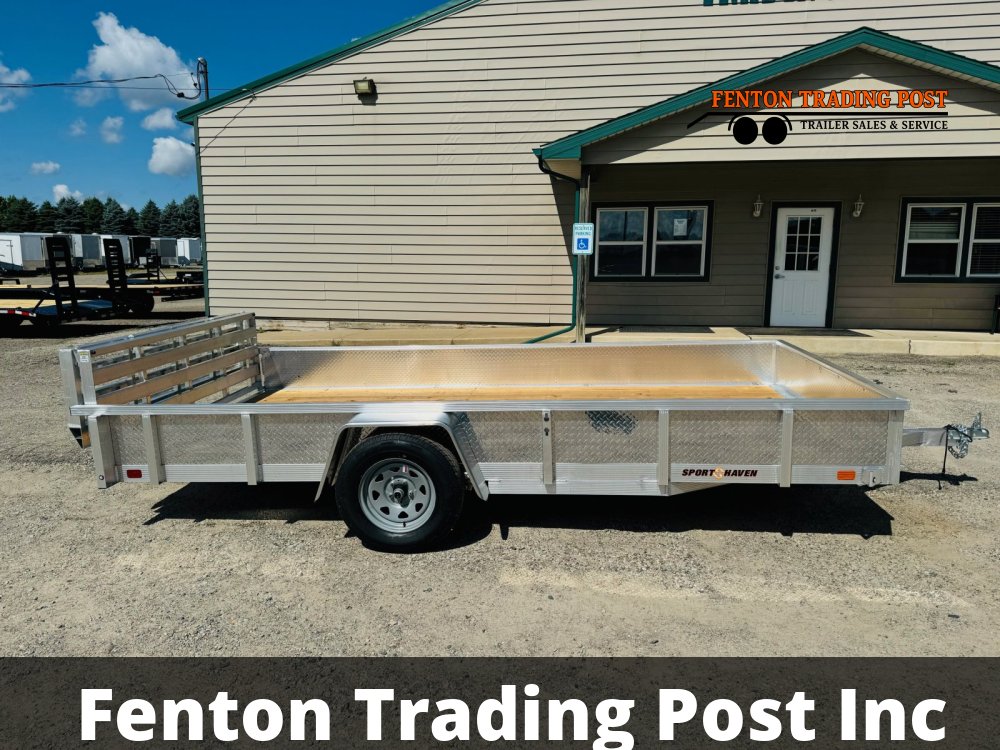Sport Haven AUT714S-F - 7x14 Wood Deck ATP Sides & Bi-Fold Ramp Utility