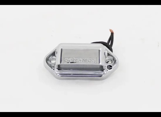 Mini LED Trailer License Plate Light w/ Chrome Housing - 2 Diodes - Rectangle - Clear Lens