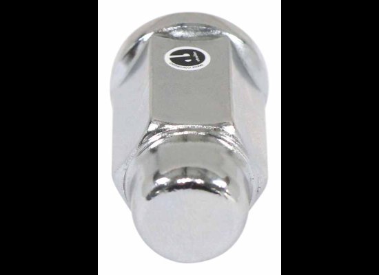 1/2"-20 LUG WHEEL CHROME NUT CLOSED END, CONICAL WHEEL NUT 1.72" TALL