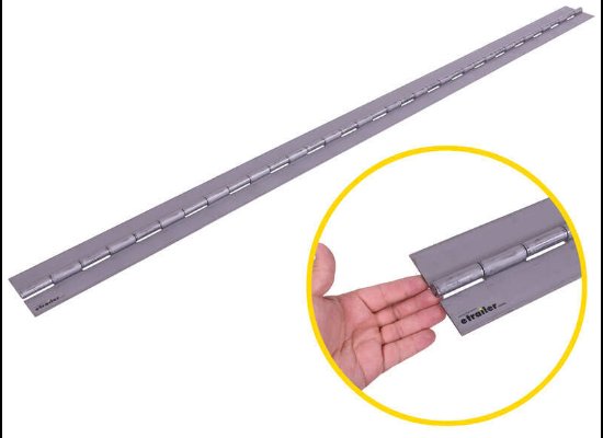 PIANO HINGE, 6' L X 4" W, 3/8" PIN DIAMETER - ALUMINUM