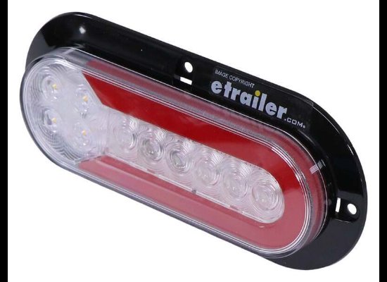 LED TAIL LIGHT, STOP, TURN, TAILLIGHT , 22 DIODE, RED / CLEAR LENS, 7-1/2"X3-1/4" OVAL - FLANGE