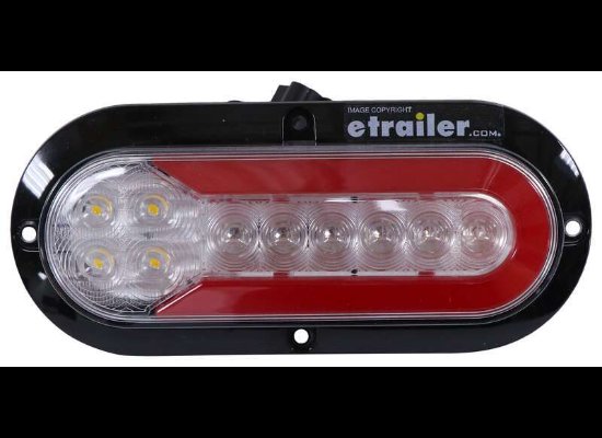 LED TAIL LIGHT, STOP, TURN, TAILLIGHT , 22 DIODE, RED / CLEAR LENS, 7-1/2"X3-1/4" OVAL - FLANGE