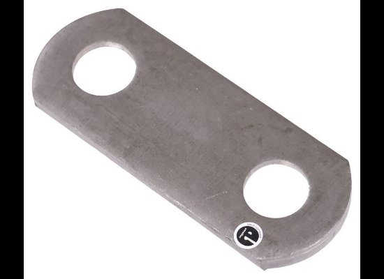 SHACKLE STRAP 2" ON CENTER, OVERALL DIMENSIONS, 3-1/4"L X 1-1/4", 9/16" HOLES