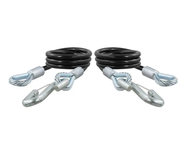 44" SAFETY CABLES W/ 2 SNAP HOOKS (7,500 LBS, VINYL-COATED, 2 PK.)