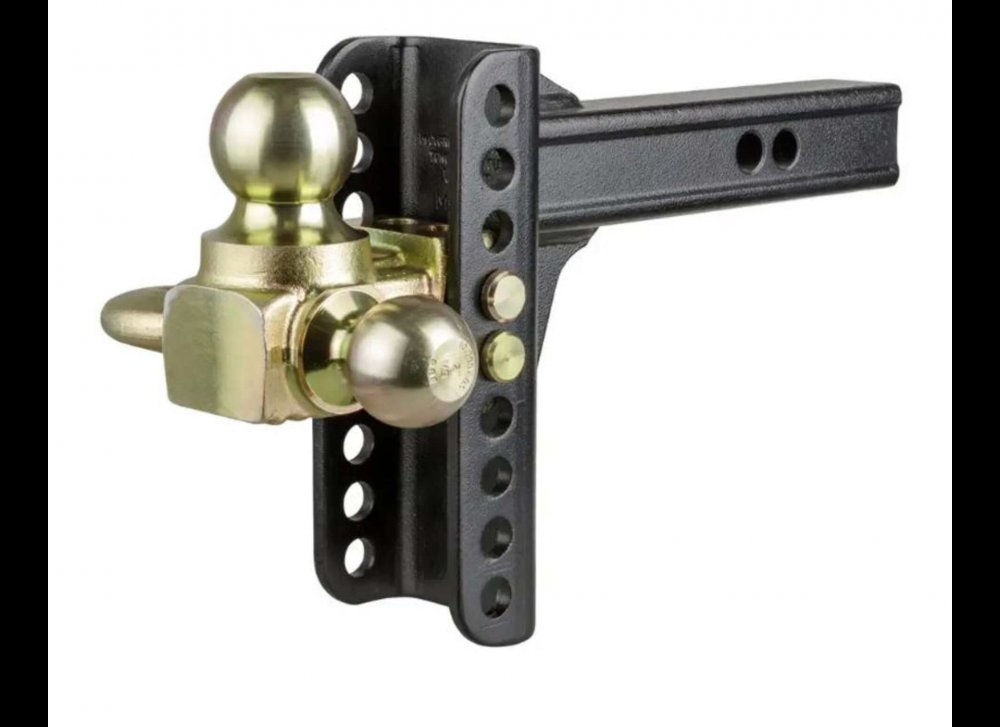CURT C-CHANNEL ADJUSTABLE 2 BALL MOUNT 2" AND 2-5/16" BALL, W/ HOOK AND STEP, 14K CAPACITY, 2" HITCH