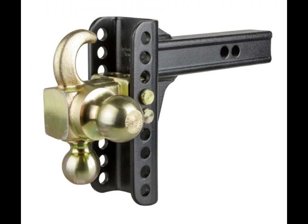 CURT C-CHANNEL ADJUSTABLE 2 BALL MOUNT 2" AND 2-5/16" BALL, W/ HOOK AND STEP, 14K CAPACITY, 2" HITCH