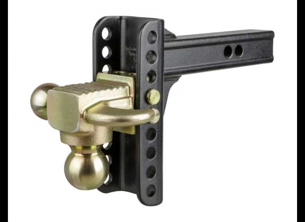 CURT C-CHANNEL ADJUSTABLE 2 BALL MOUNT 2" AND 2-5/16" BALL, W/ HOOK AND STEP, 14K CAPACITY, 2" HITCH