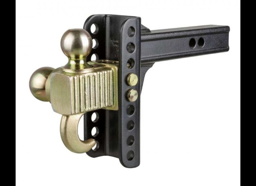 CURT C-CHANNEL ADJUSTABLE 2 BALL MOUNT 2" AND 2-5/16" BALL, W/ HOOK AND STEP, 14K CAPACITY, 2" HITCH