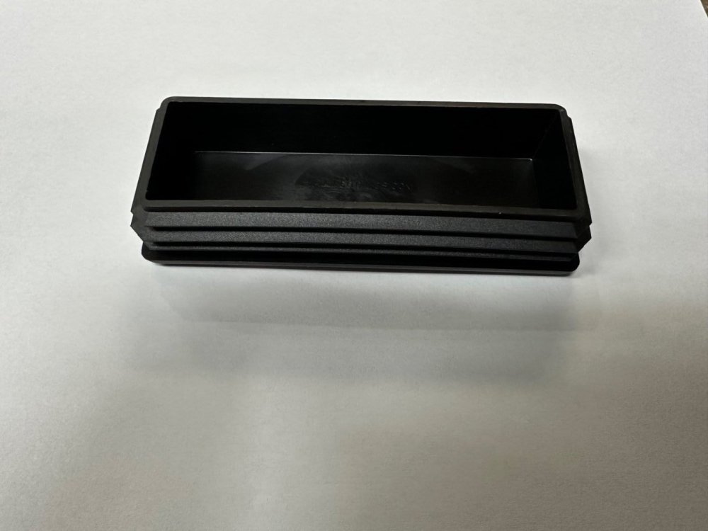 2" X 5" RECTANGLE PLASTIC END CAP, BLACK PLASTIC