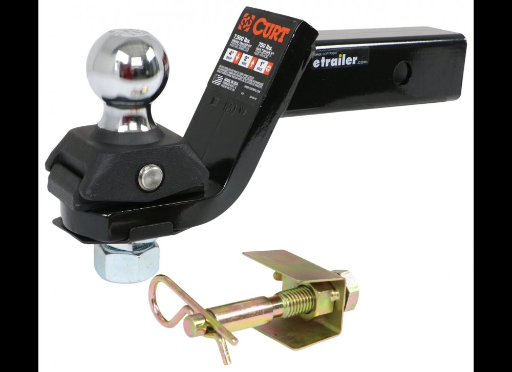 CURT ROCKERBALL ANTI-RATTLE 2" BALL MOUNT KIT, 3" DROP, 2" RISE, 8-1/4" LENGTH, 7.5K CAPACITY