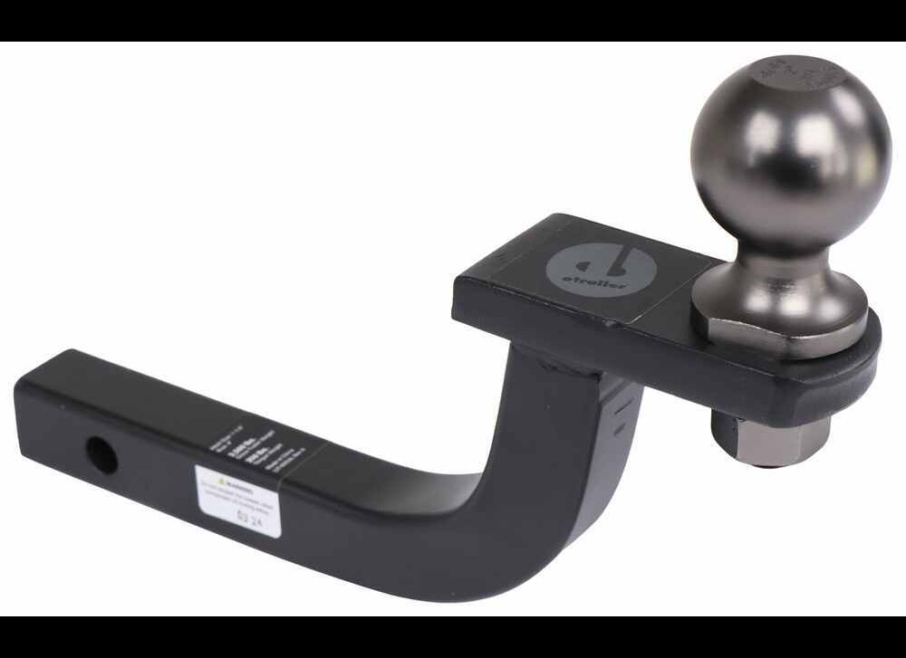 ETRAILER BALL MOUNT WITH 2" BALL - 1-1/4" HITCH, 3-7/8" RISE, 3,500LBS