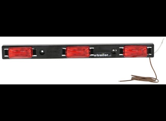 RED LED 9 DIODE ID CLEARANCE LIGHT BAR, SUBMERSIBLE, BLACK HOUSING, 15-15/16"X1-1/2"