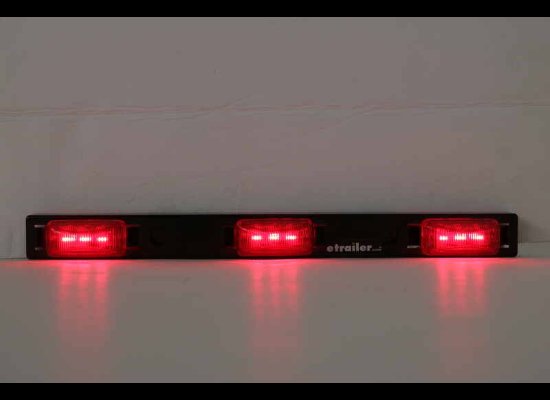 RED LED 9 DIODE ID CLEARANCE LIGHT BAR, SUBMERSIBLE, BLACK HOUSING, 15-15/16"X1-1/2"