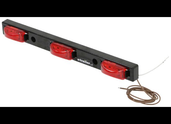 RED LED 9 DIODE ID CLEARANCE LIGHT BAR, SUBMERSIBLE, BLACK HOUSING, 15-15/16"X1-1/2"