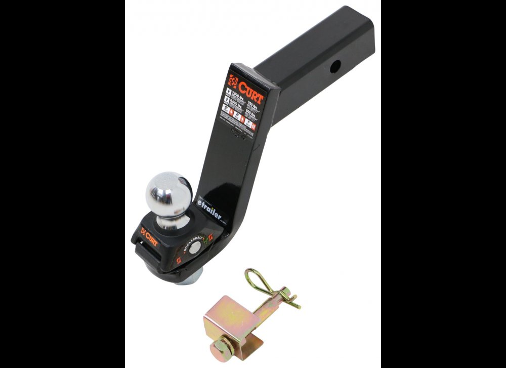 CURT ROCKERBALL ANTI-RATTLE 2" BALL MOUNT KIT, 5" DROP, 4" RISE, 9-1/4" LENGTH, 7.5K CAPACITY