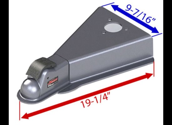 A-FRAME TRAILER COUPLER, FOR 32 DEGREE A-FRAME, 2-5/16" BALL W/JACK HOLE, WELD ON, 21K