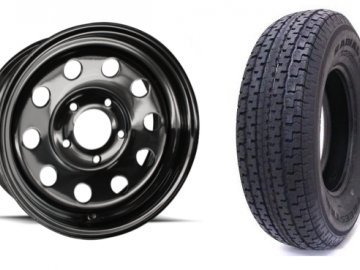 175/80R13 SPARE TIRE & WHEEL - BLACK MOD - 5 LUG, 5X4.5 - LRC GRANDFORCE