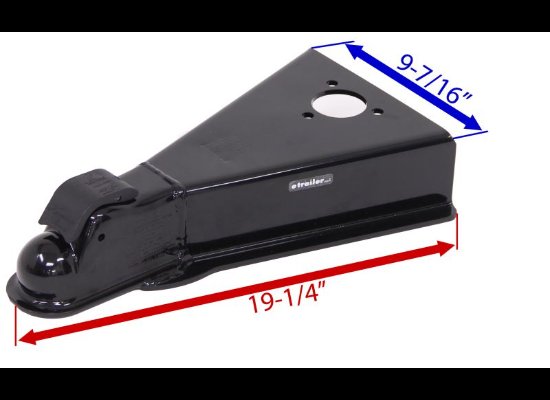 A-FRAME TRAILER COUPLER, FOR 32 DEGREE A-FRAME, 2-5/16" BALL W/JACK HOLE, WELD ON, 21K, BLACK