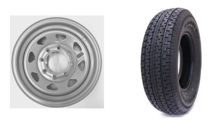 235/80R16 SPARE TIRE - SILVER SPOKE W/GRANDFORCE TIRE - 8 LUG - LRE