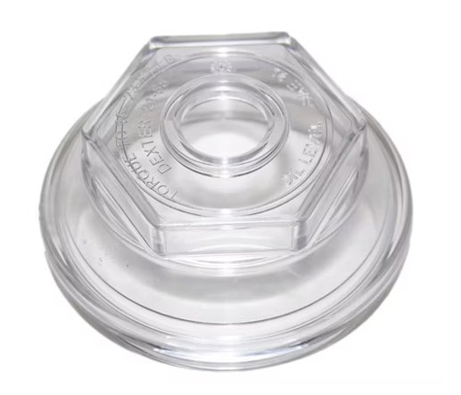 DEXTER REPLACEMENT OIL CAP, THREADED, CLEAR, 9K-10K 3.475" O.D.
