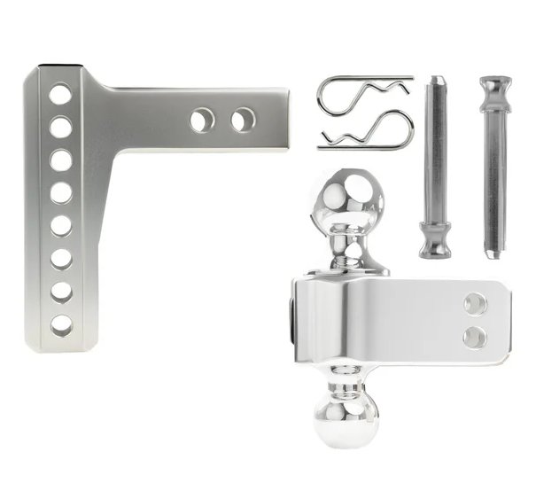 BULLETPROOF HITCHES 2-BALL MOUNT FOR 2 HITCH, 2" & 2-5/16" BALL, 4" DROP, 4" RISE, ALUMINUM, - 14K