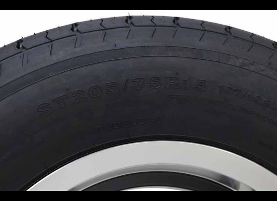 LEGEND 205/75R15 SPARE TIRE ON GLOSS BLACK ALUMINUM WHEEL, 5 LUG 5X4.5 , LRD