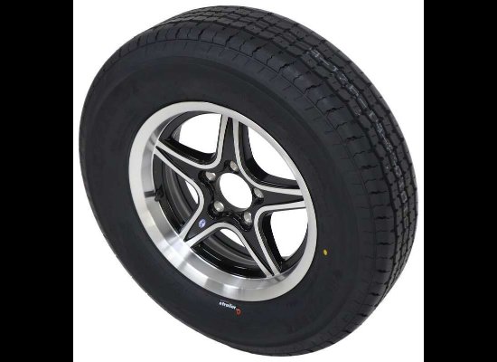 LEGEND 205/75R15 SPARE TIRE ON GLOSS BLACK ALUMINUM WHEEL, 5 LUG 5X4.5 , LRD