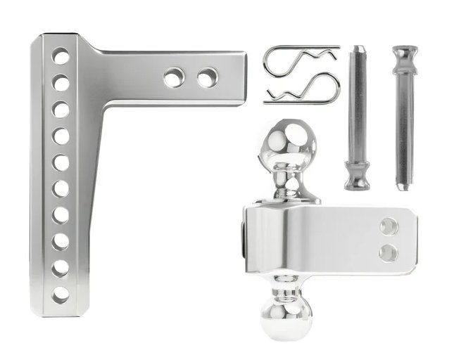 BULLETPROOF HITCHES 2-BALL MOUNT FOR 2" HITCH, 2" & 2-5/16" BALL, 6" DROP, 6" RISE, ALUMINUM, - 14K