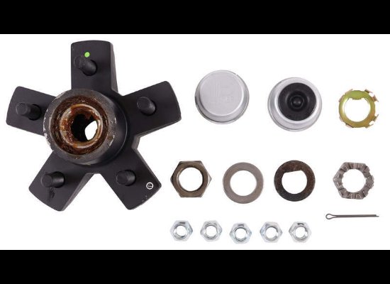 IDLER HUB ASSEMBLY - 5 ON 4.5 5X4.5, FOR 3.5K AXLES, #84 SPINDLE, 1/2" STUDS