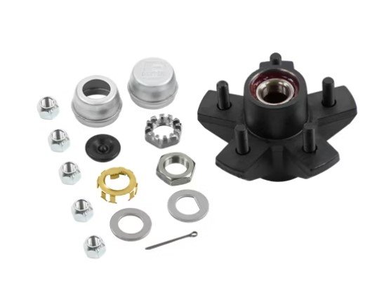 IDLER HUB ASSEMBLY - 5 ON 4.5 5X4.5, FOR 3.5K AXLES, #84 SPINDLE, 1/2" STUDS