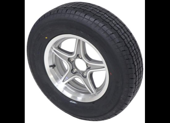LEGEND 205/75R15 SPARE TIRE ON GUNMETAL / GRAY ALUMINUM WHEEL, 5 LUG 5X4.5 , LRD