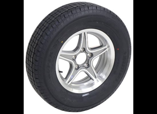 LEGEND 205/75R15 SPARE TIRE ON GUNMETAL / GRAY ALUMINUM WHEEL, 5 LUG 5X4.5 , LRD