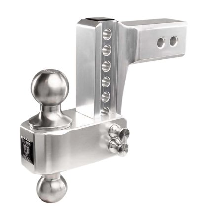 BULLETPROOF HITCHES 2-BALL MOUNT FOR 2.5" HITCH, 2" & 2-5/16" BALL, 4" DROP, 4" RISE, ALUMINUM - 14K